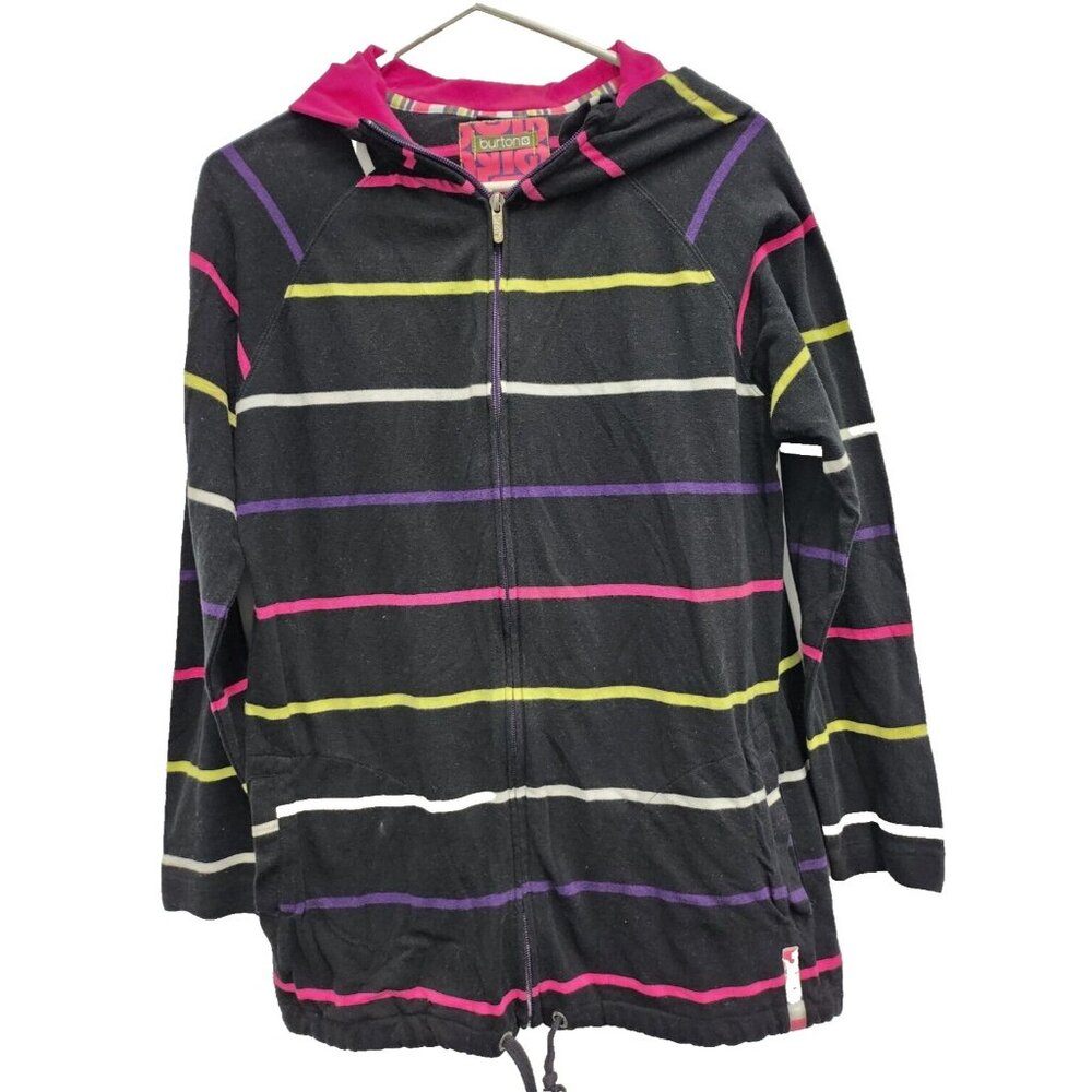 Burton Hoodie Womens‎ Medium Striped Long Sleeve Full Zip Outdoor Granola Girl